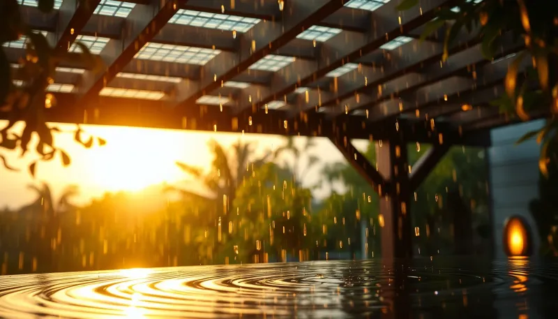 Bruit de la pluie sur une pergola bioclimatique : mythes et solutions