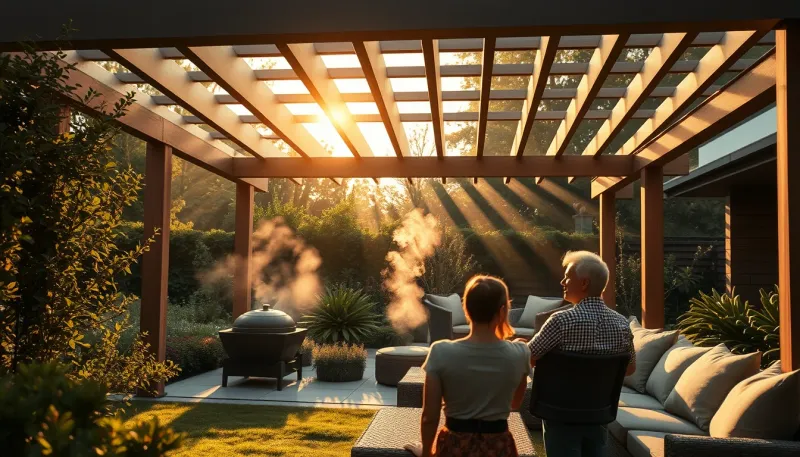 Chauffage et brumisation sous une pergola bioclimatique : solutions efficaces