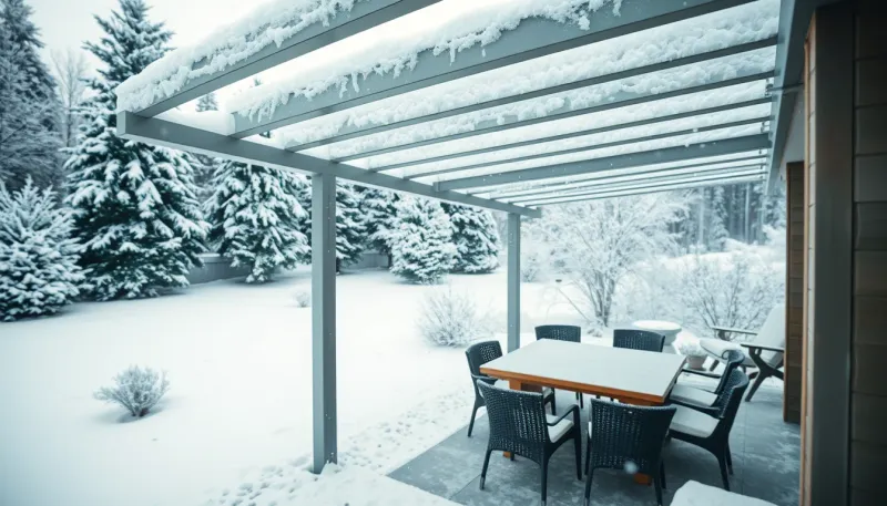 Pergola bioclimatique en hiver : entretien et résistance à la neige