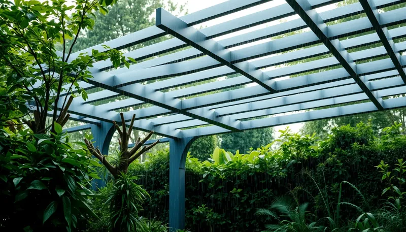 Pergola bioclimatique et évacuation des eaux de pluie : tout savoir