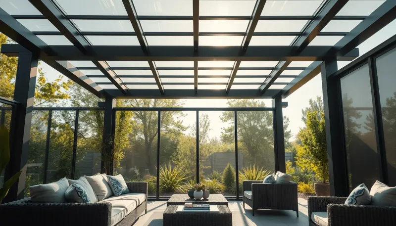 Stores latéraux et parois vitrées pour fermer sa pergola bioclimatique